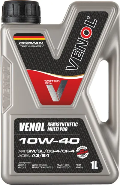 VENOL SEMISYNTHETIC MULTI PDG SM SL CG 4 CF 4 10W40 1L
